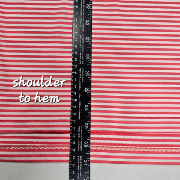 Peter Millar Summer Comfort Men's Coral and White Striped Polo Size M - Picture 11 of 11